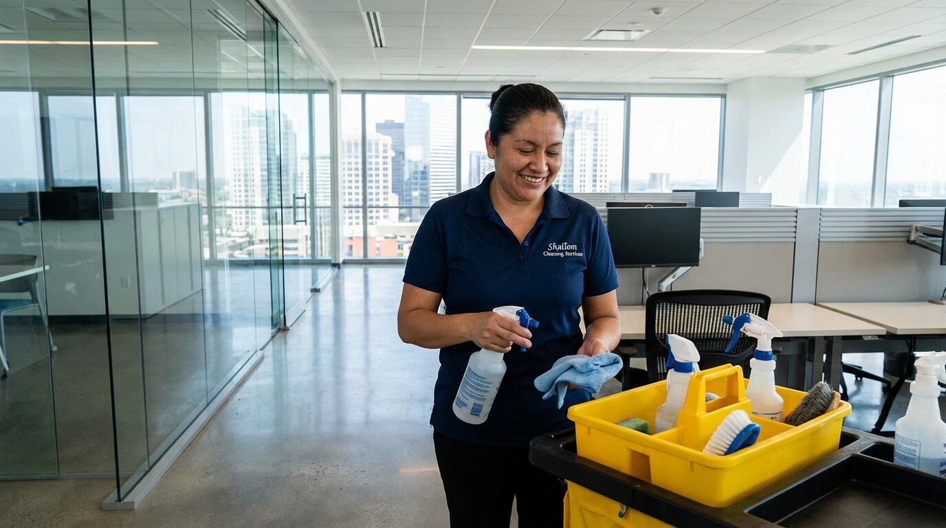 Professional office cleaning Winnipeg β clean open-plan workspace with natural light